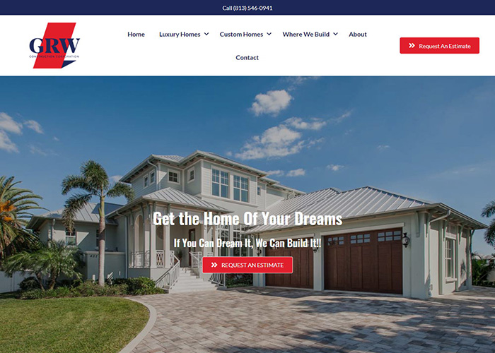Screenshot of Tampa Bay Custom Home Building Company - Online Marketing Machine™